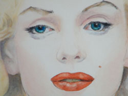Marilyn detail, watercolour